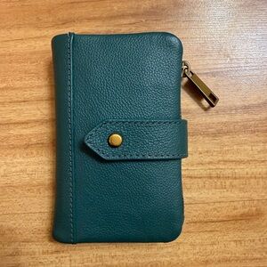 Teal Zipper fossil wallet